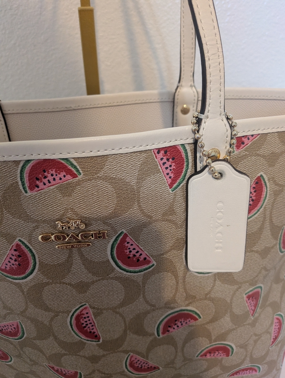 Coach Signature Watermelon Reversible Tote - Picture 7 of 10